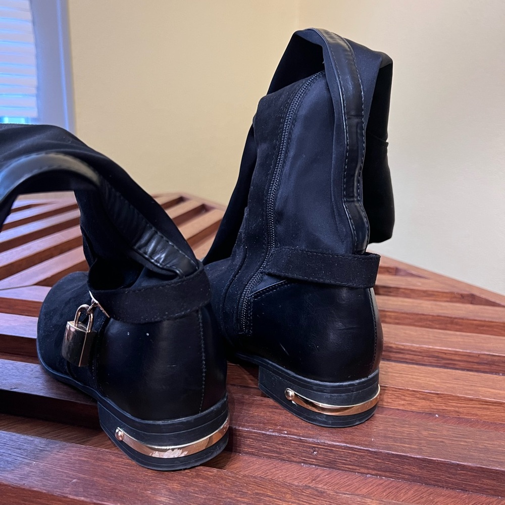 Black over the knee boots / wide calf / size 9